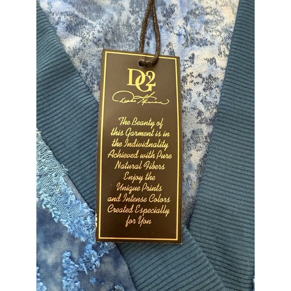 DG2 Diane Gilman Royal Blue Multi Clipped Jacquard Knit Cardigan Sweater NWT 1X - Picture 4 of 12